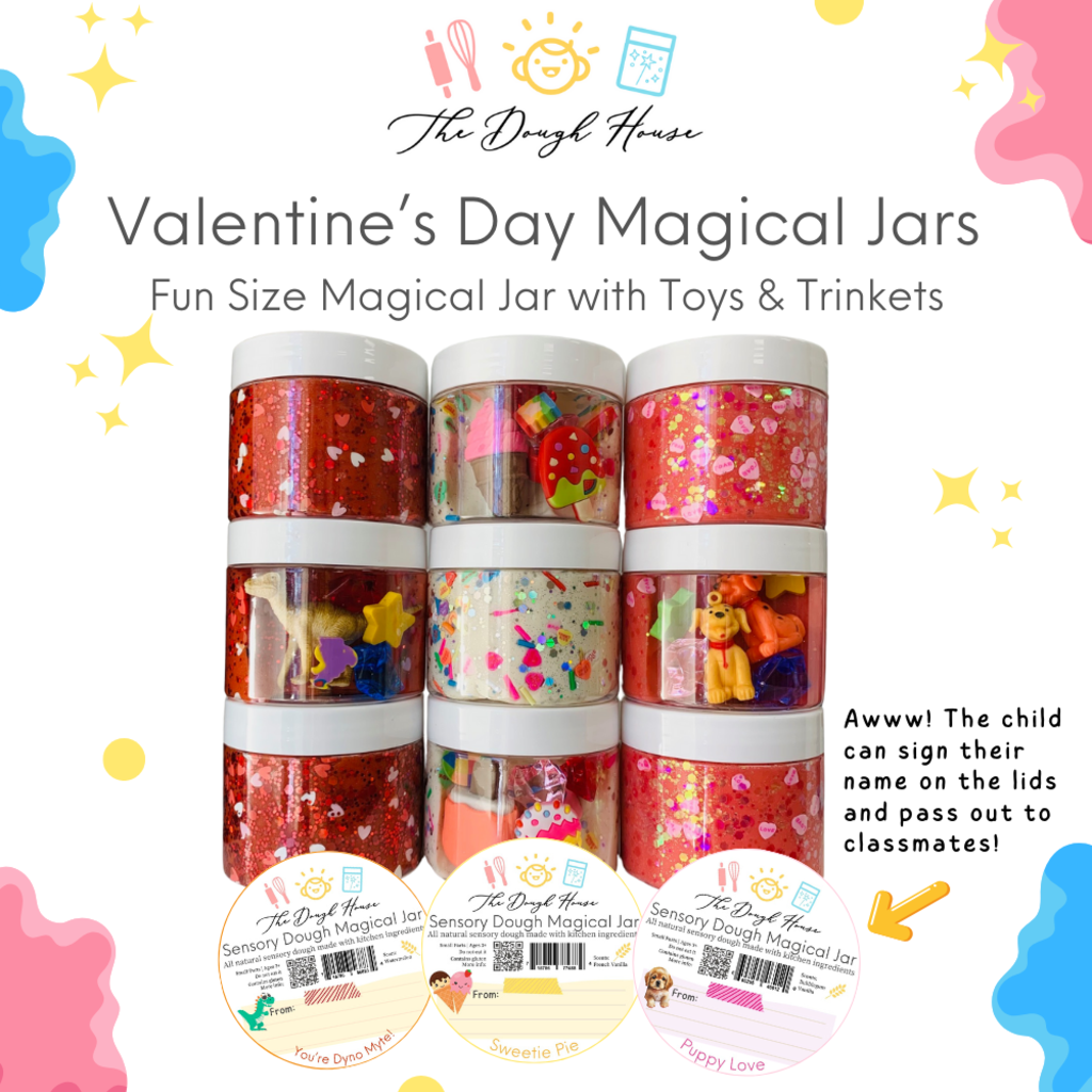 The Dough House Fun Size Valentines: White Sweetie Pie Magical Jars