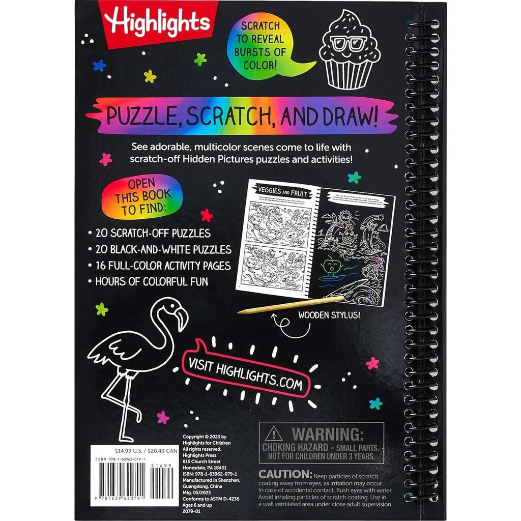 Highlights Scratch-Off Hidden Pictures Rainbow Party Puzzles