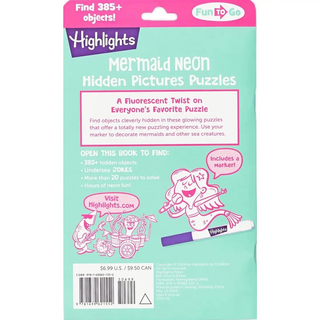 Highlights Mermaid Neon Hidden Pictures Puzzles