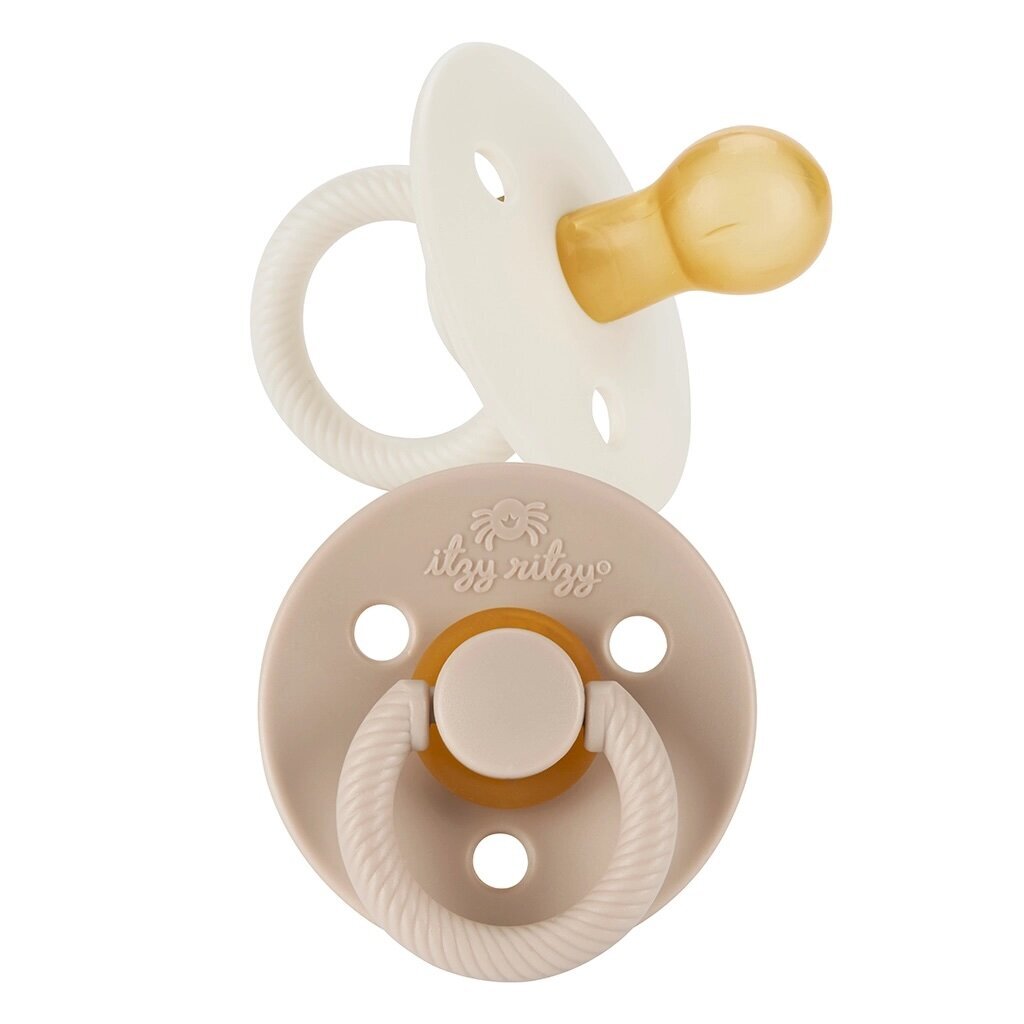Itzy Soother Natural Rubber Paci Sets - Coconut + Toast