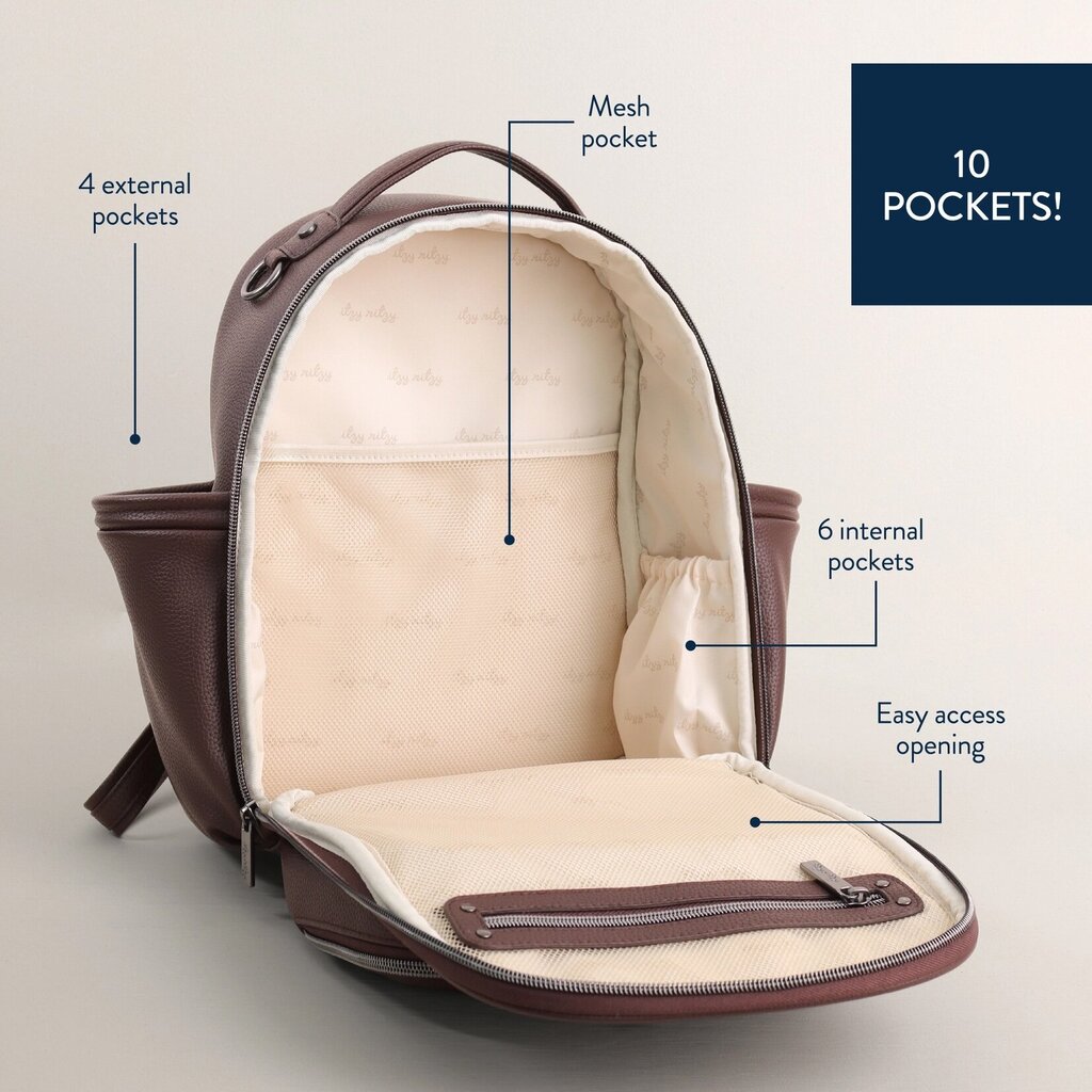 Itzy Mini Plus Backpack Diaper Bag - Espresso