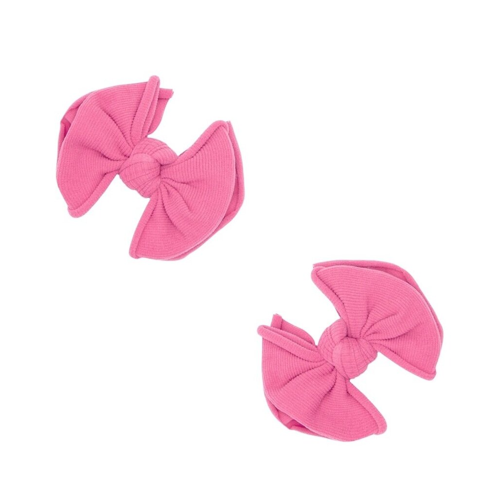 2-Pack Baby FAB Clips Soft Nylon Bow Hair Clips