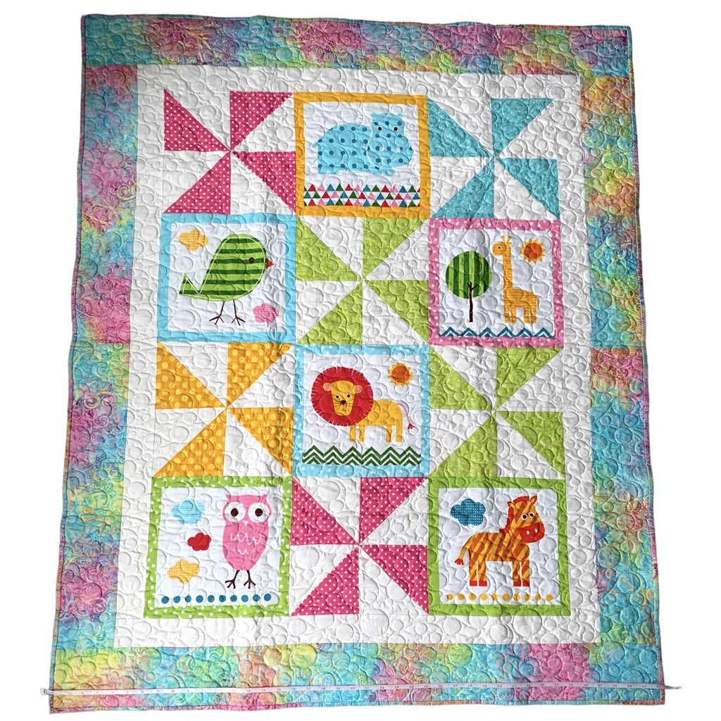 Handmade Patchwork Animal Quilt w/ Minky Backing - NWOT