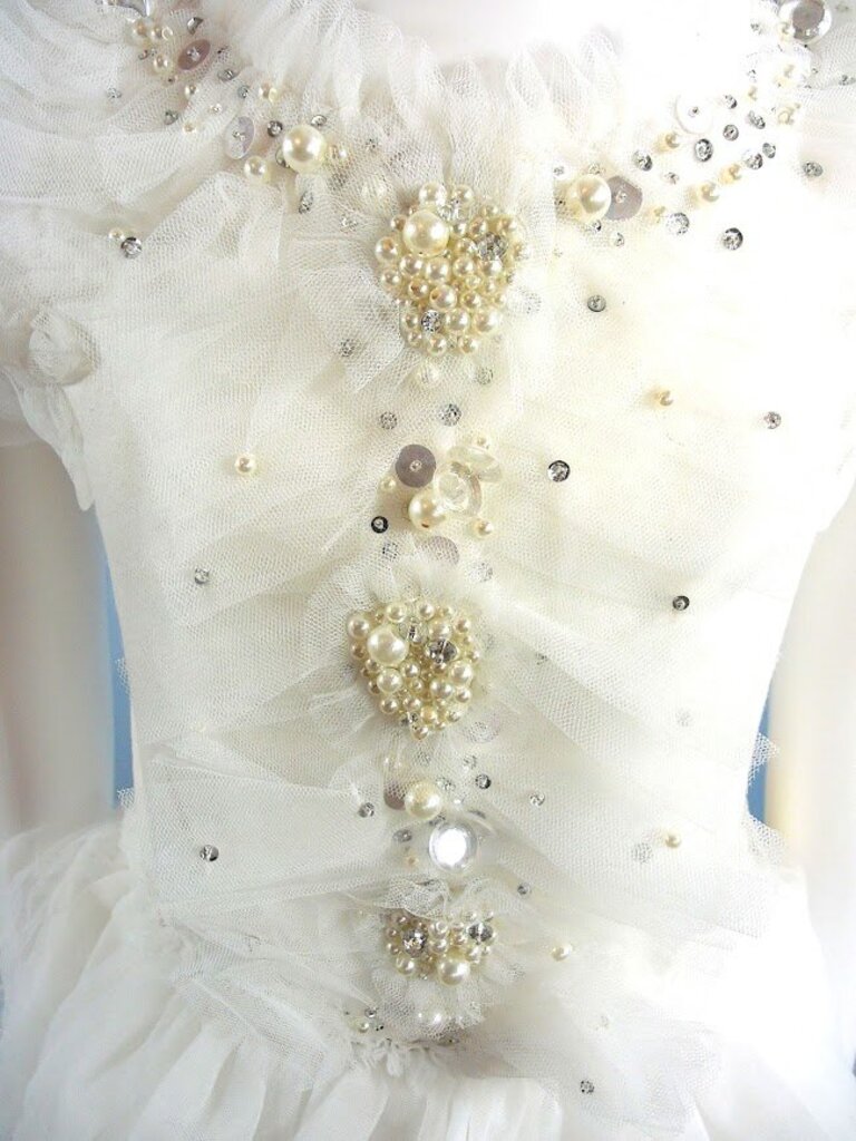 4-5: Flutter Sleeve Beaded Bodice Tutu Dress with Long Tulle Skirt (Style TDM0497) NWT