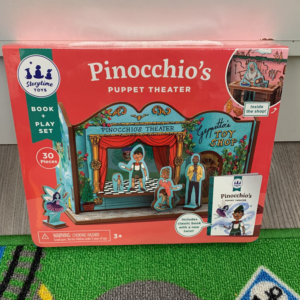 Storytime Toys Pinocchio Puppet Theater Book and playsset