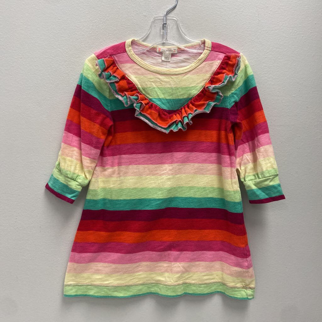 Size 3: Crewcuts multi color stripe long sleeve dress