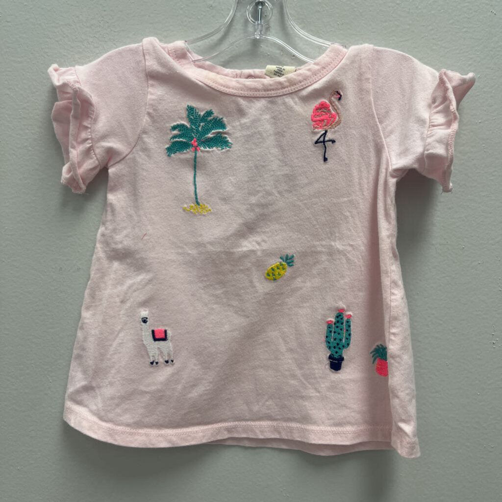 6M: Tucker + Tate pink w/embroidered appliques tshirt