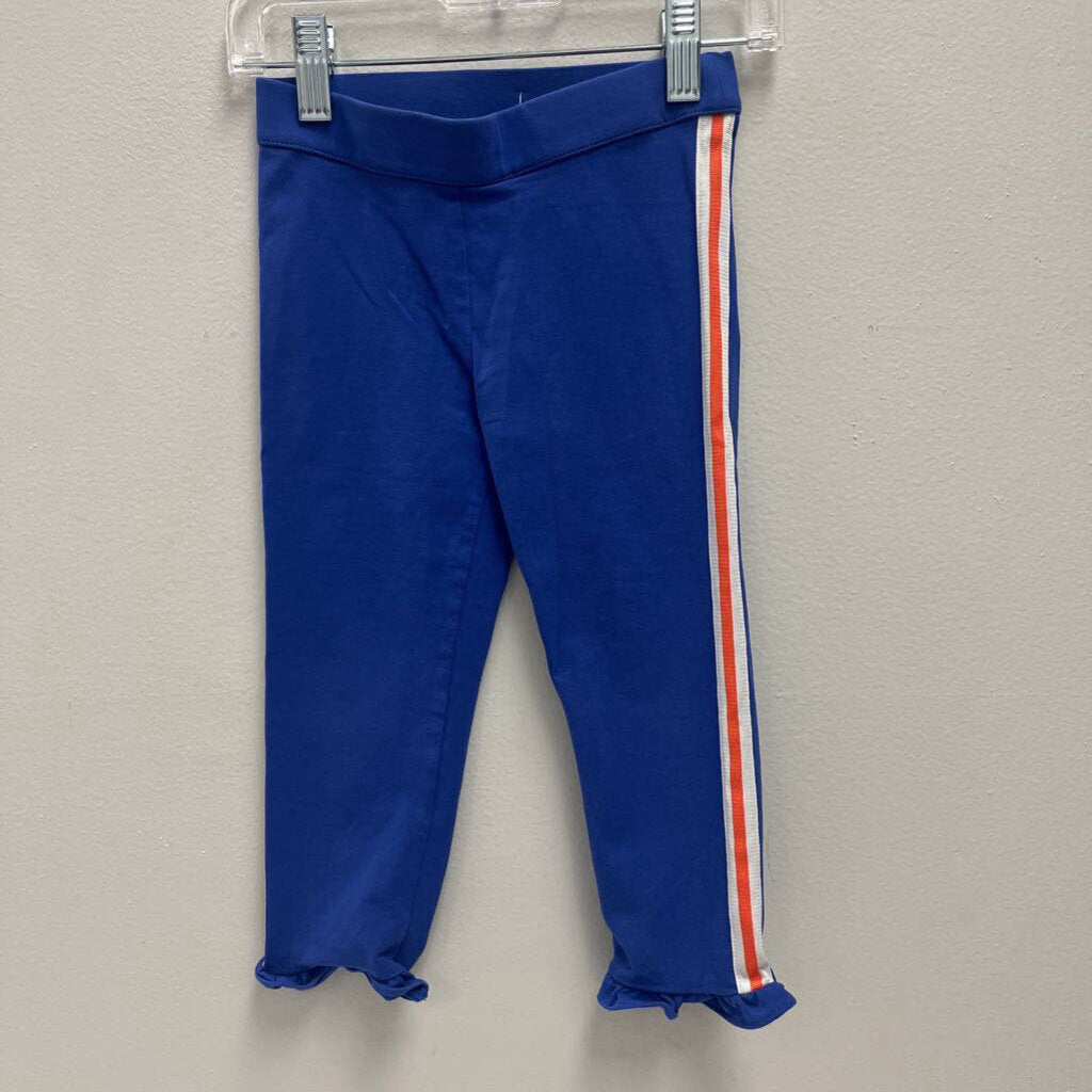 4: Janie and Jack blue w/white,orange stripe leggings