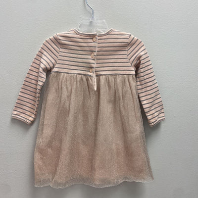 6-12m: Baby Boden pink & silver dress