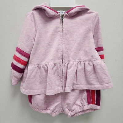 6-12m: Splendid lavender shorts + hoodie