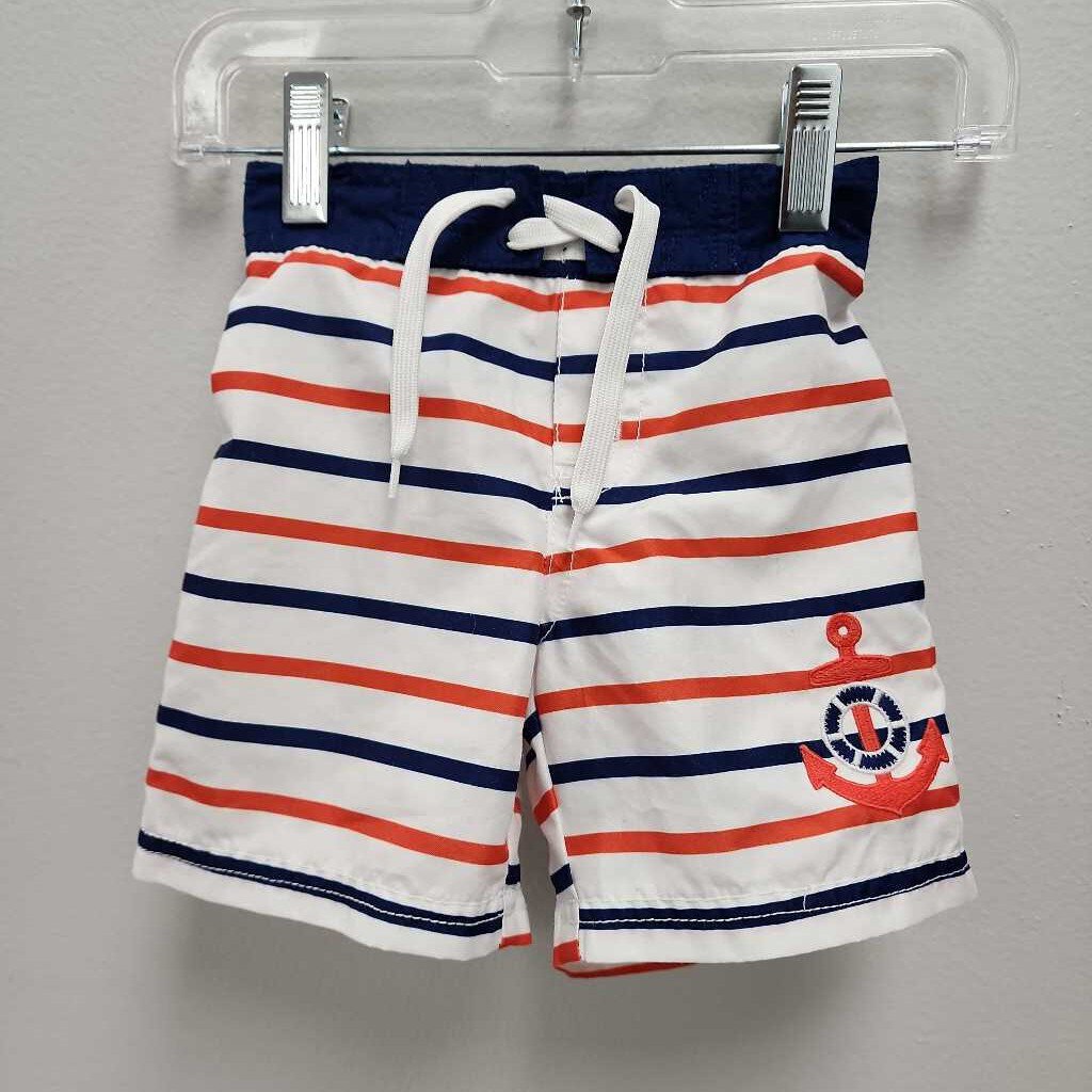 6-12M: Striped Anchor Swim Trunks