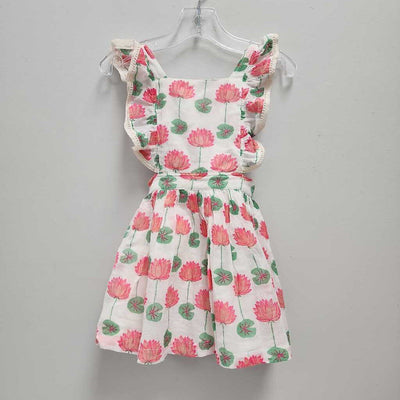 18-24M: Almipah pink floral pinafore dress & headband bow NWT