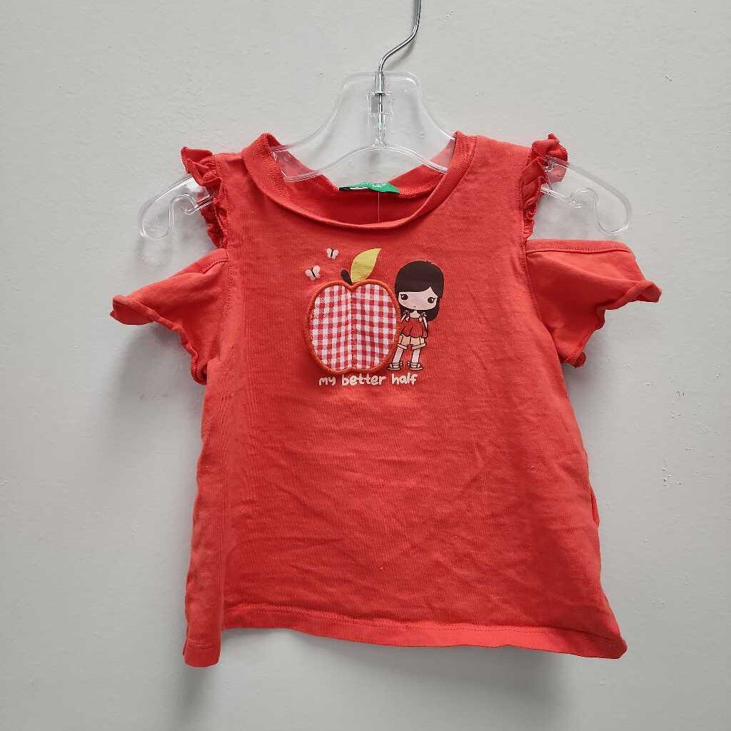 18-24M: United Colors of Benetton red w/apple applique tshirt