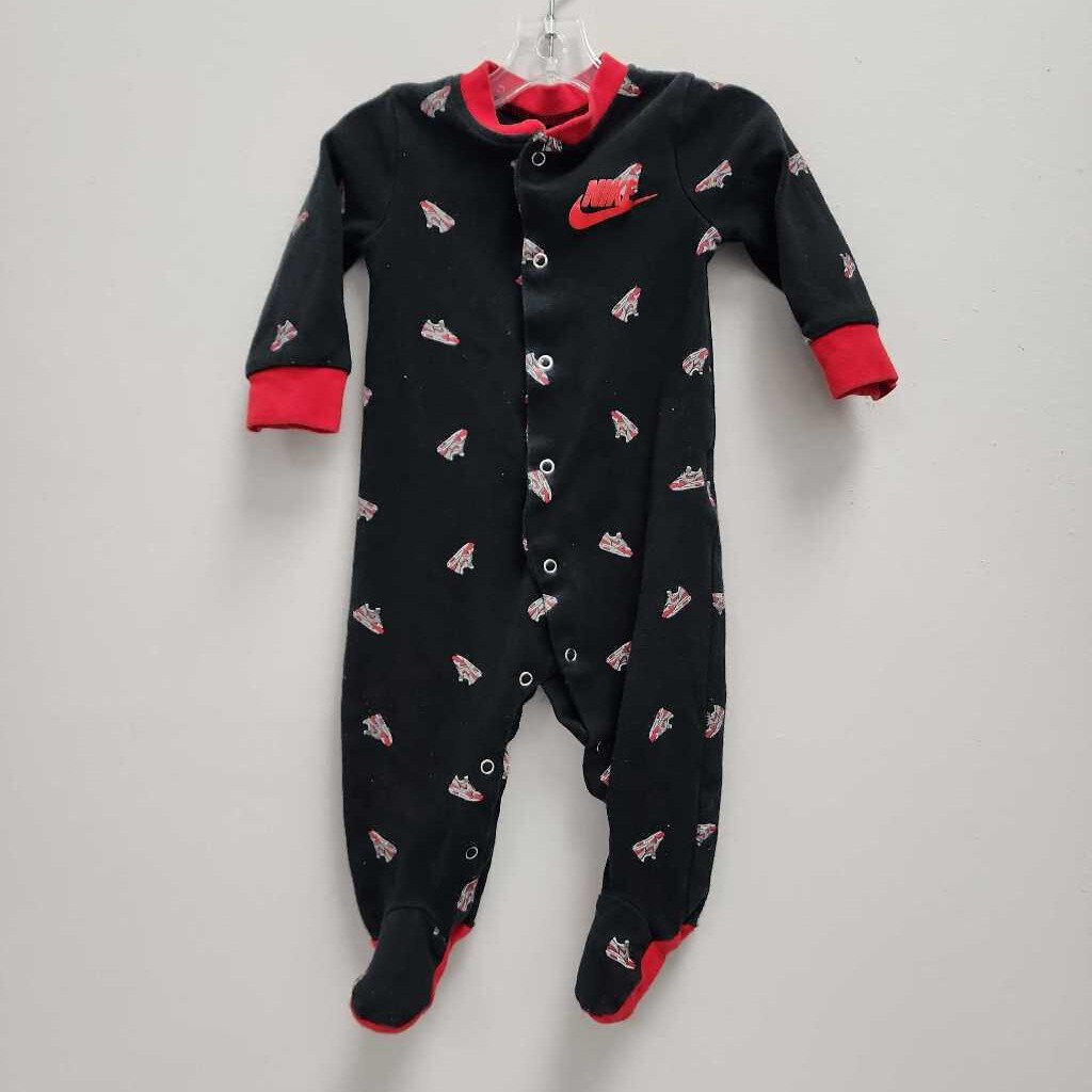 6M: Nike Black/Red Sneaker Print Sleeper