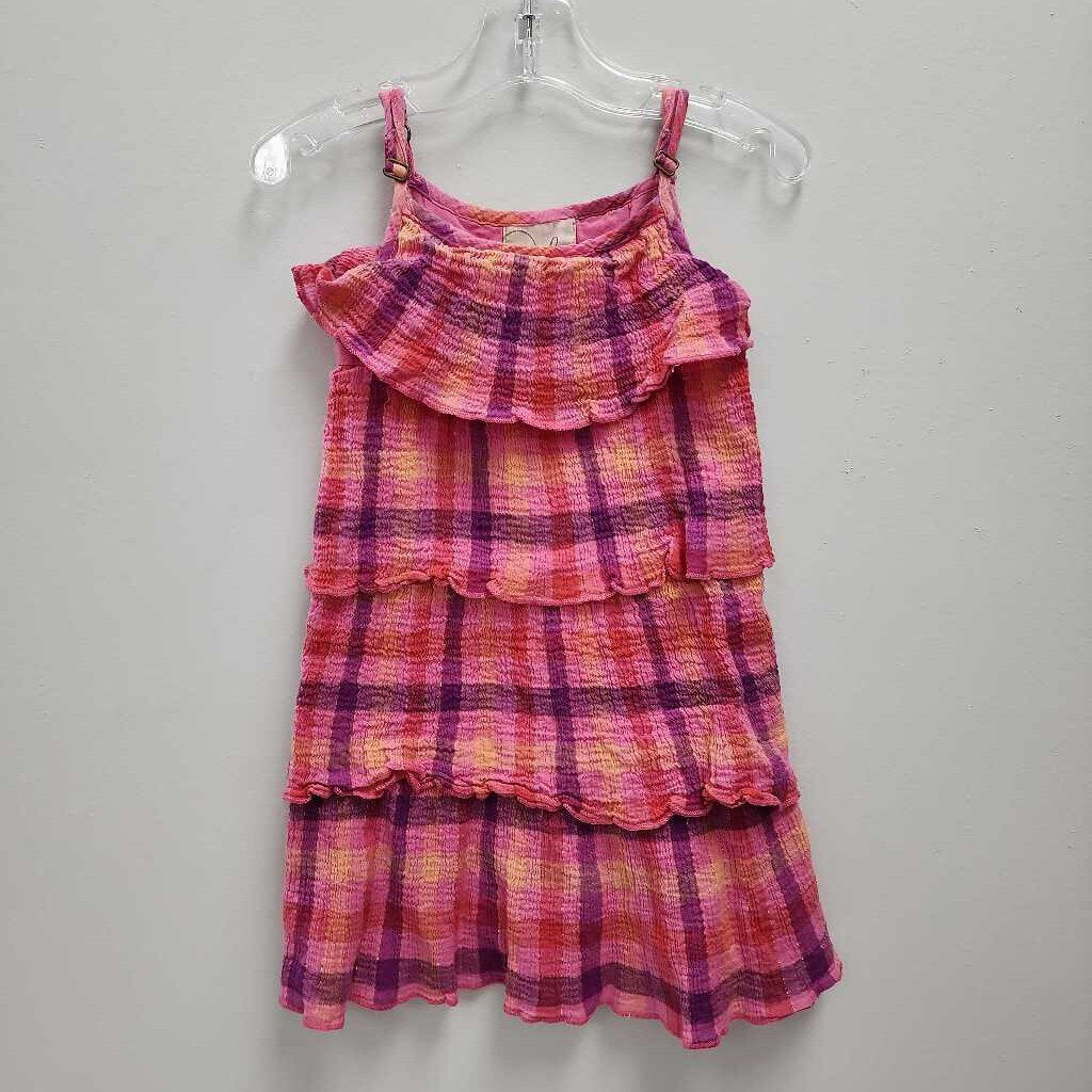 2-3: Peek pink plaid ruffle summer dress