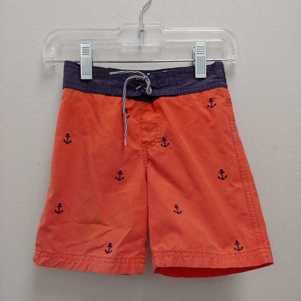 3T: Janie & Jack orange anchor swim trunks