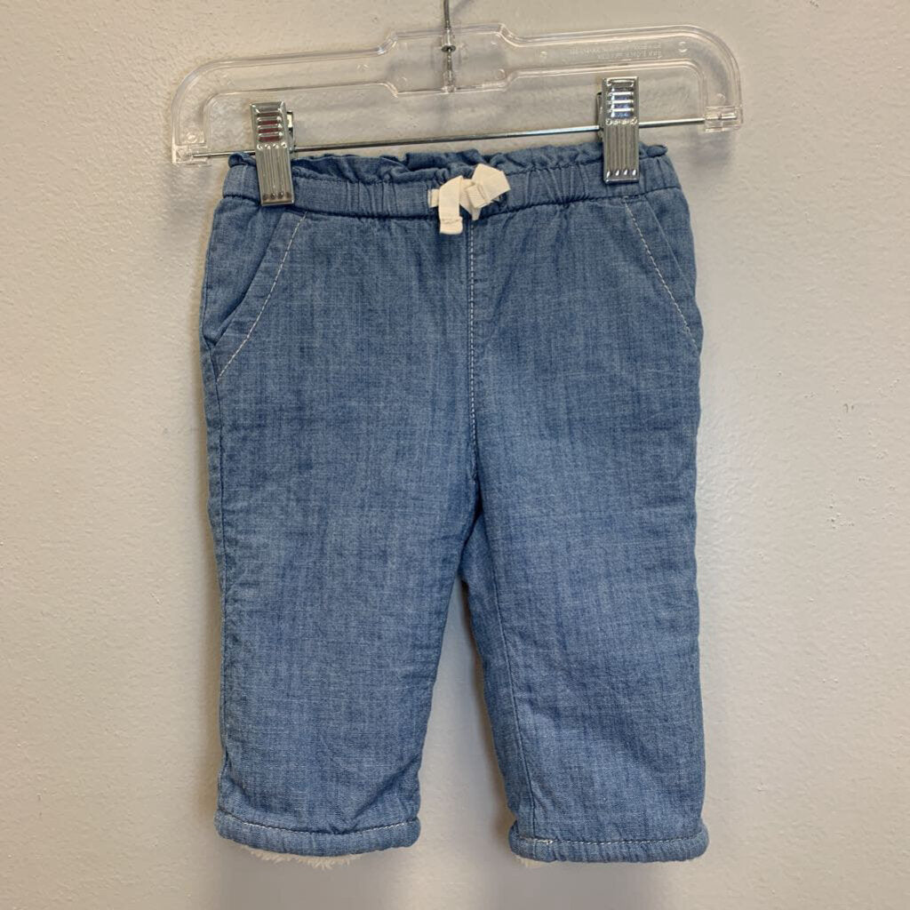 3-6M: GAP Denim blue pants w/ fuzzy lining