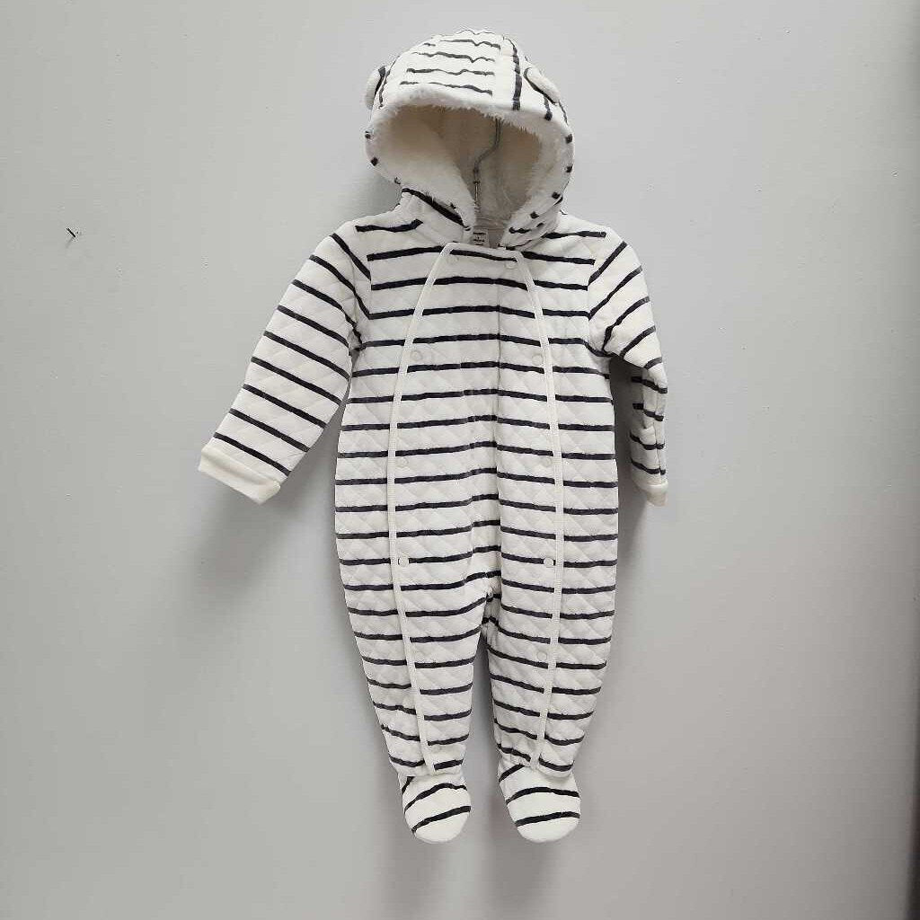 9M: Nordstrom white striped bunting outerwear romper