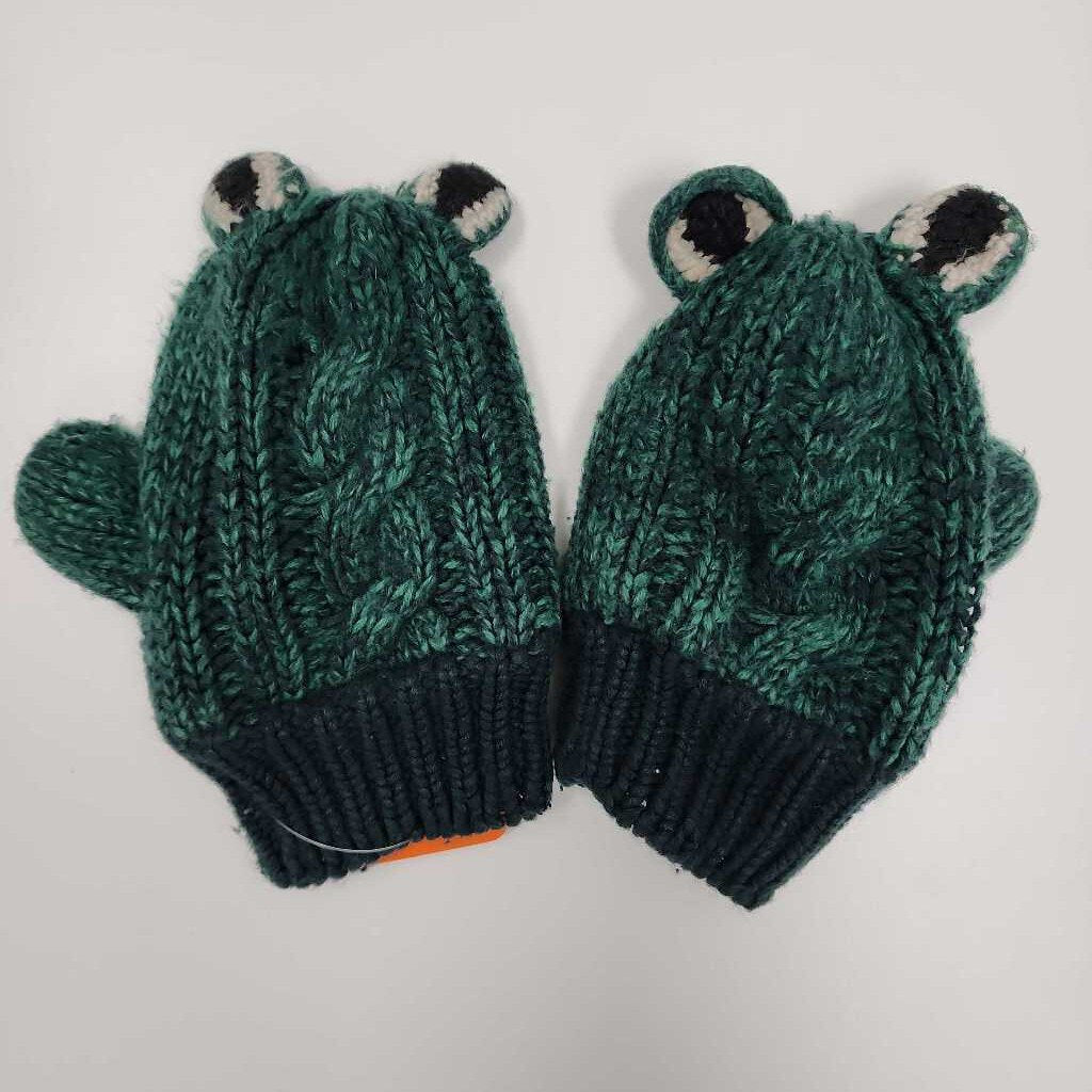 4-5: Baby Gap green knit mittens