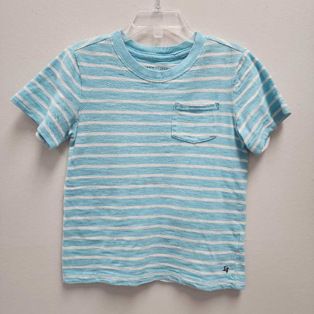 4: Janie and Jack aqua striped tshirt