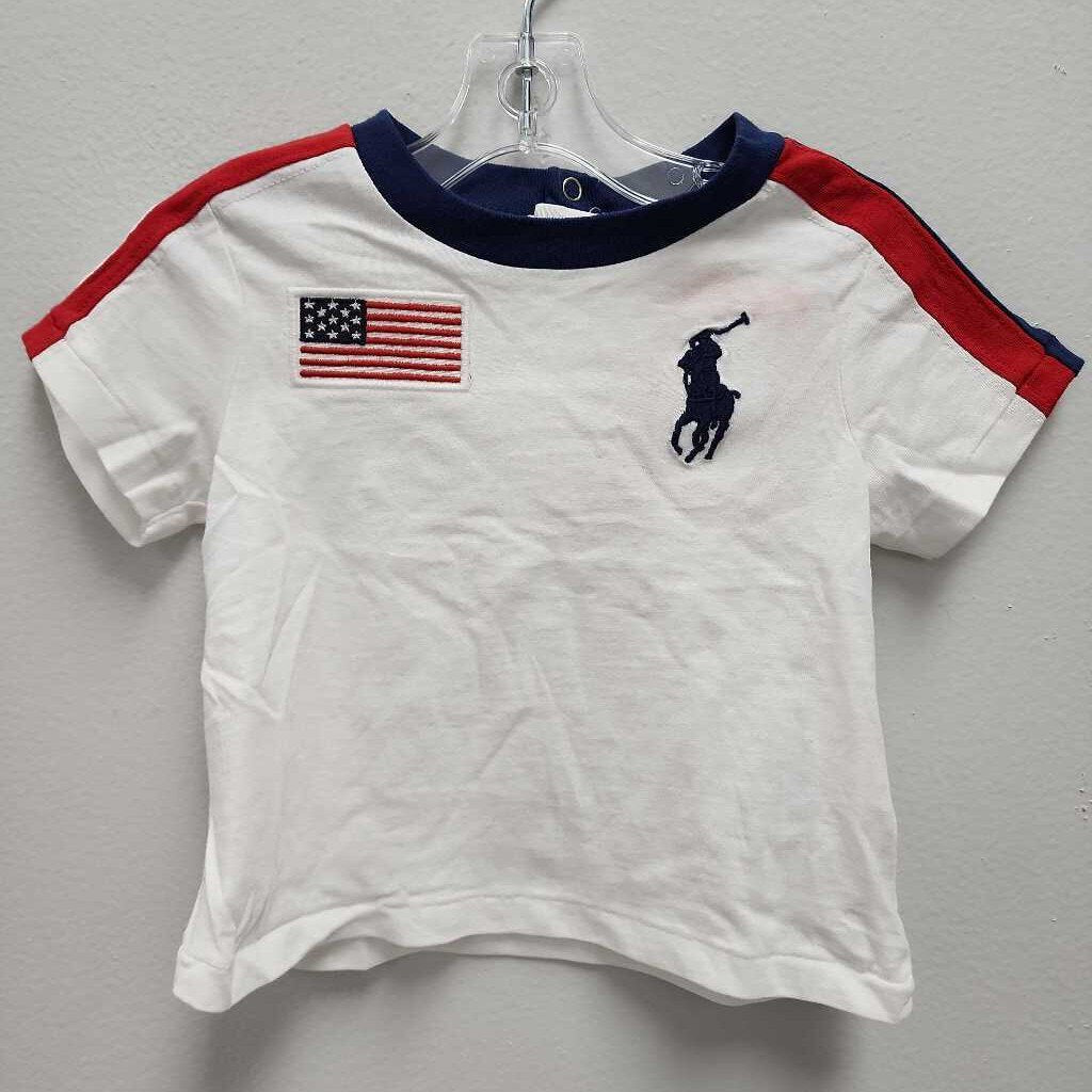 3M: Ralph Lauren White T-shirt with Flag