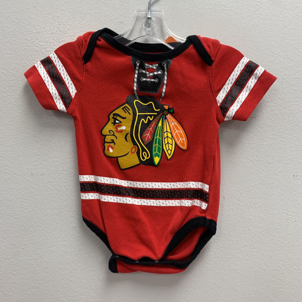 0-3M: Chicago Blackhawks Red Onesie
