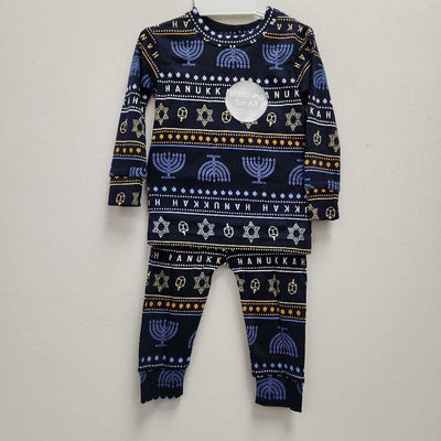 6-12M: Baby Gap navy w/Hanukkah print 2pc pj's NWT