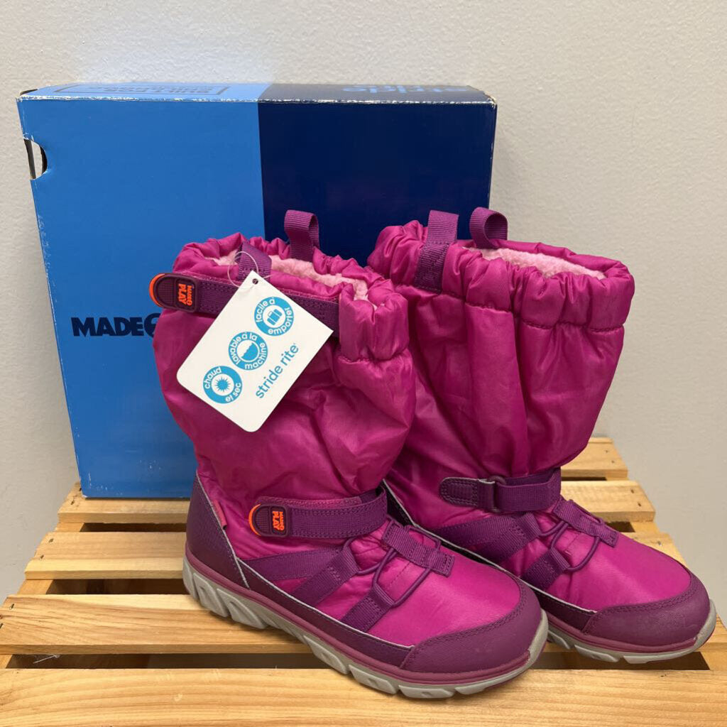 2.5: Stride Rite made2play Pink Sneaker Snow Boots (machine washable) NWT