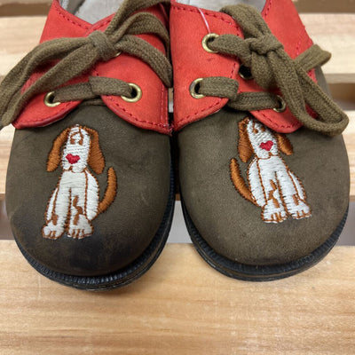 5: Moschino Red/Brown Lace-up Puppy Shoes (As-Is; 21 IT)