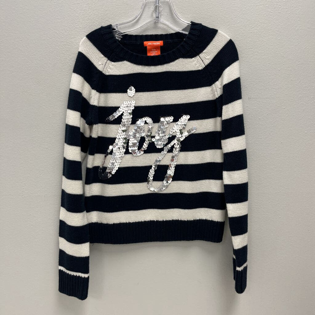 6: Striped Flip Sequin "Joy" Sweater