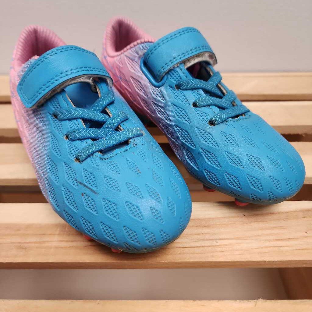 10: Blue/Pink Velcro Soccer Cleats