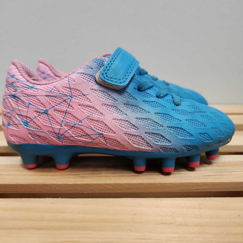 10: Blue/Pink Velcro Soccer Cleats