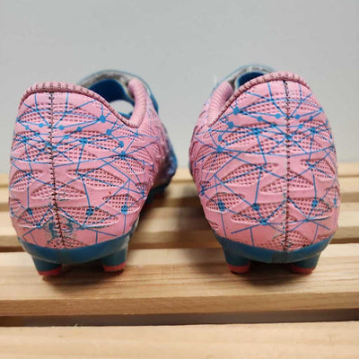 10: Blue/Pink Velcro Soccer Cleats