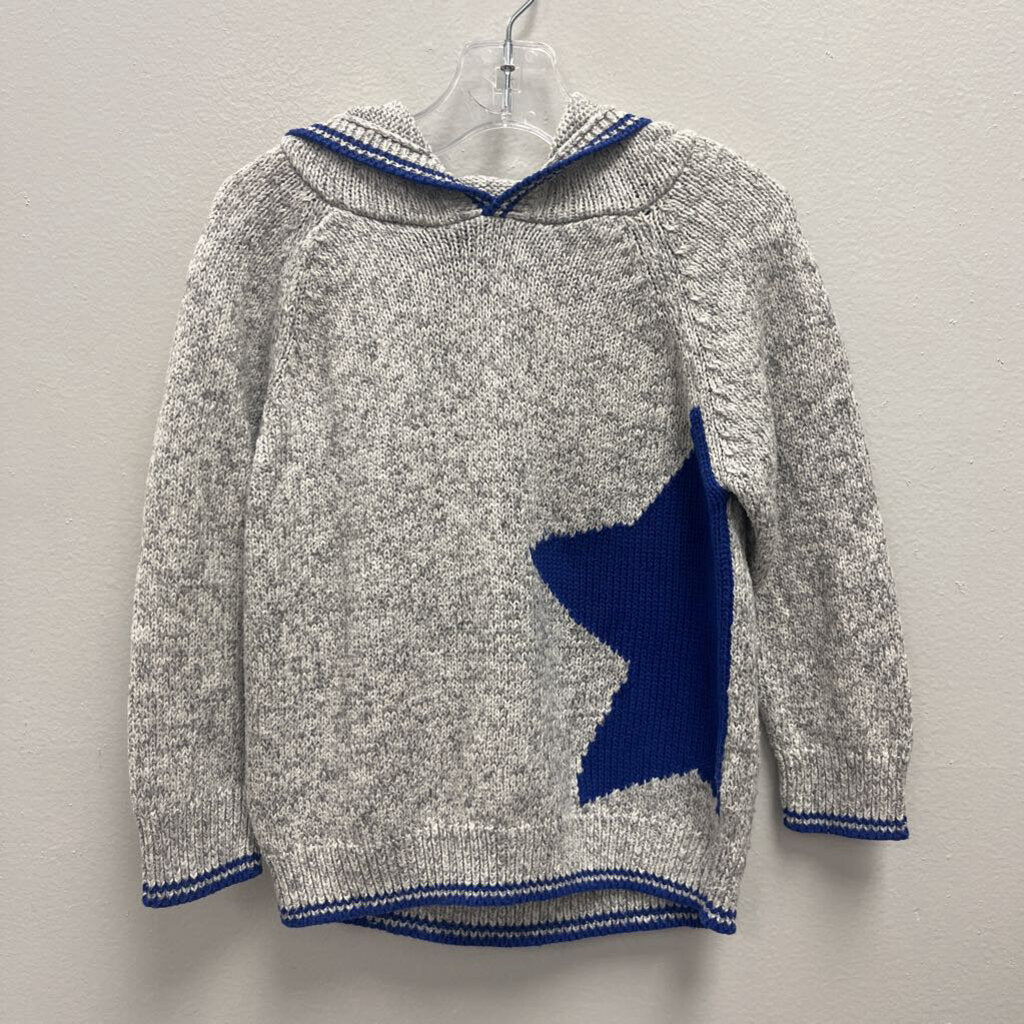 3-4: Next Gray/Blue Star Print Knit Hoodie