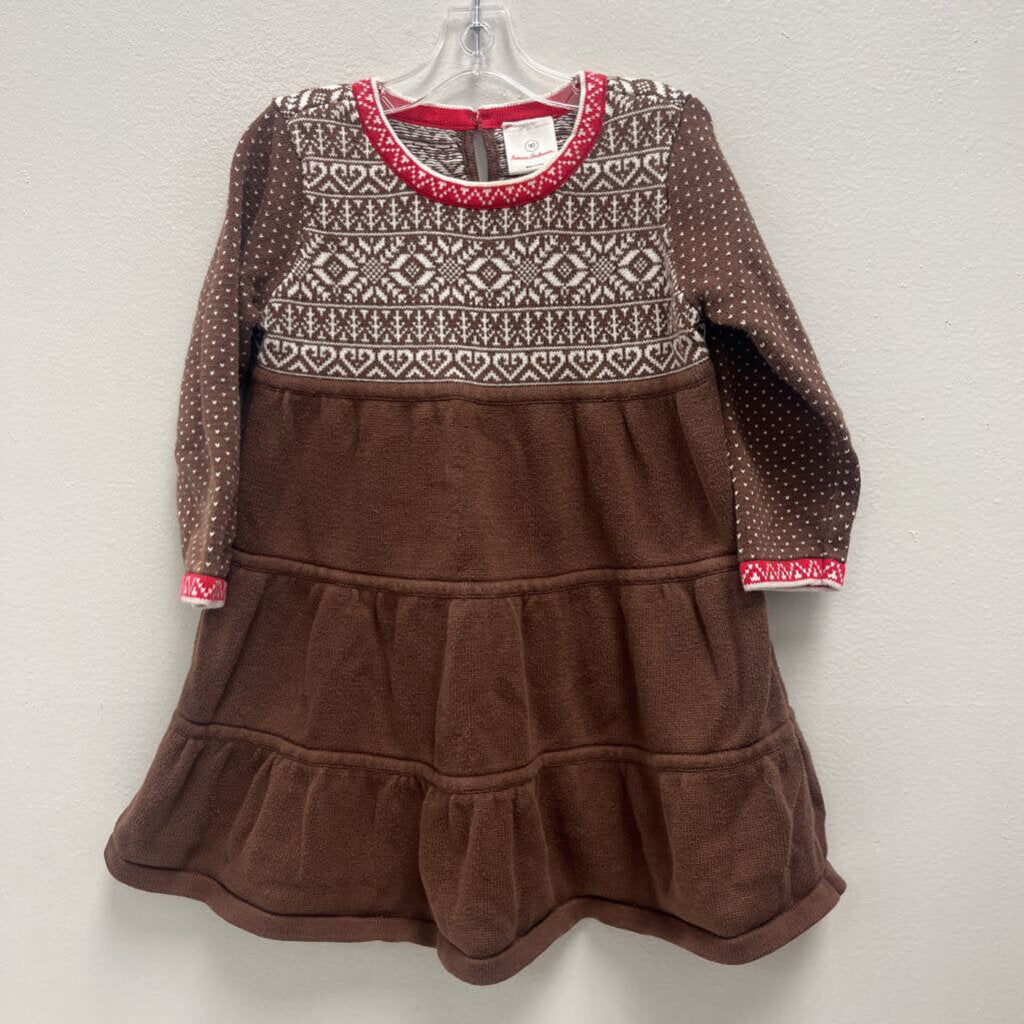 3: Hanna Andersson Brown/White Knit Dress