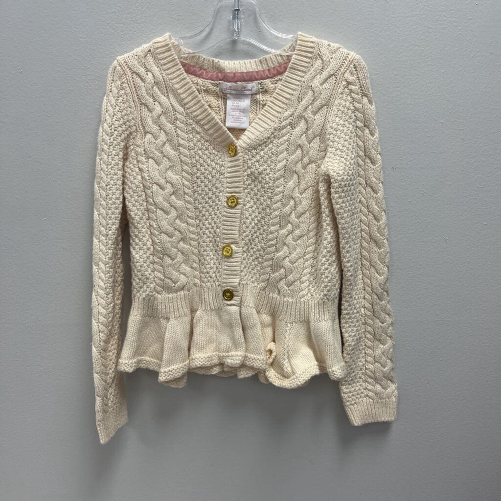 6: Jillian's Closet Cream Peplum Button Cardigan Sweater