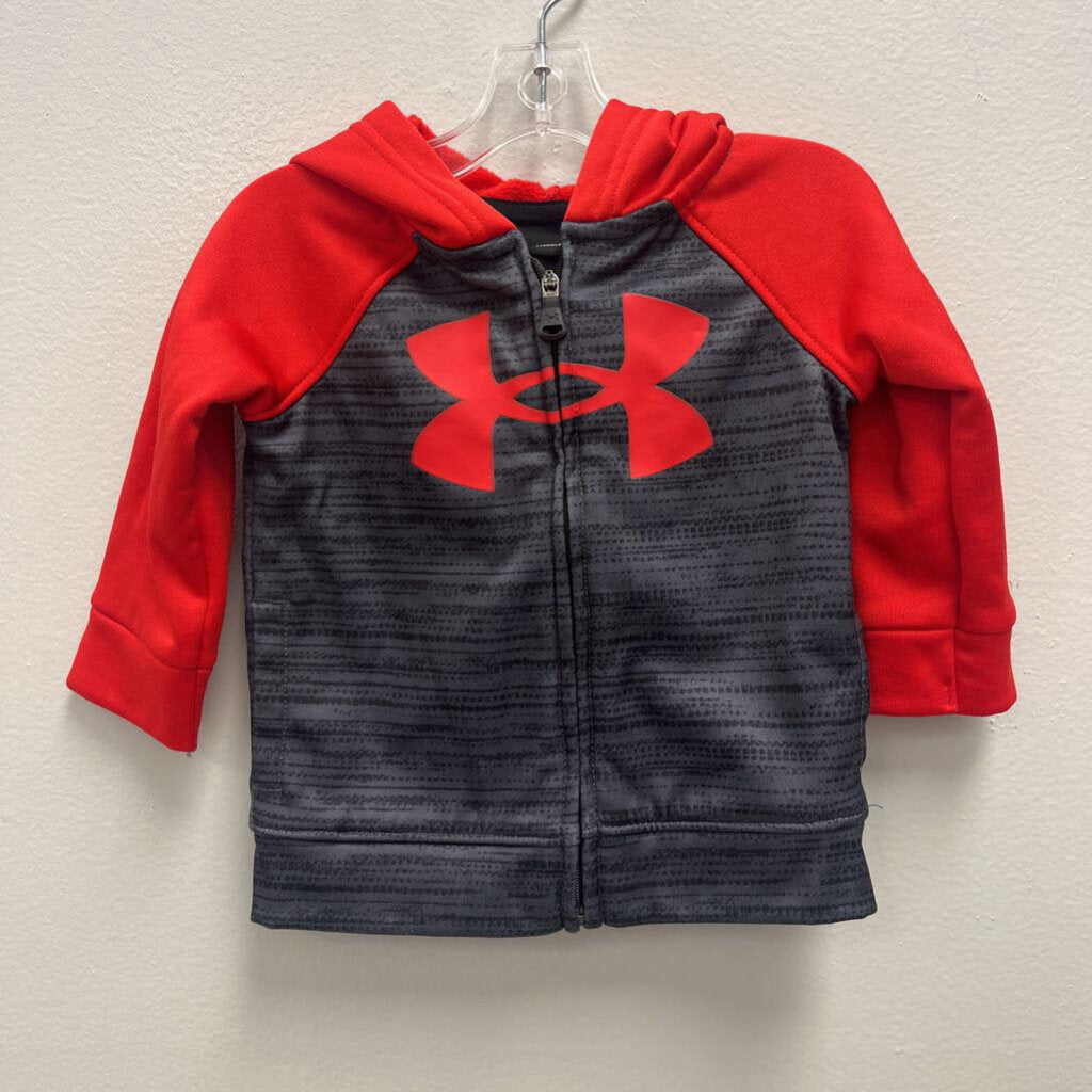 3-6M: Under Armour Red/Grey Zip Up Hoodie