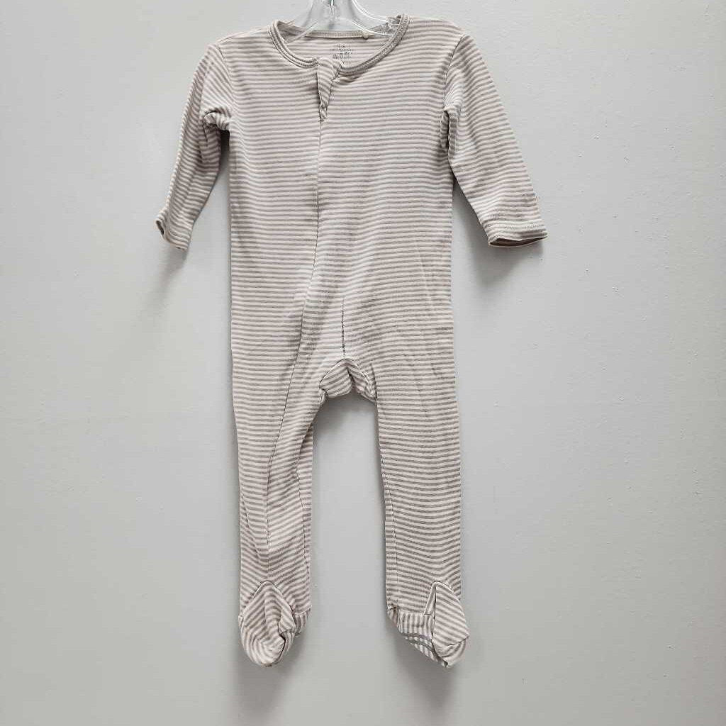 6M: EGG Striped Organic Cotton Footie