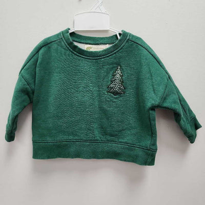 6-9M: Monica + Andy Green Tree Applique Sweat Set