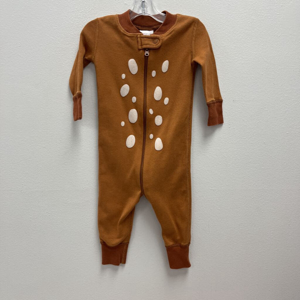 3-6M: Hanna Andersson Brown Reindeer Sleeper