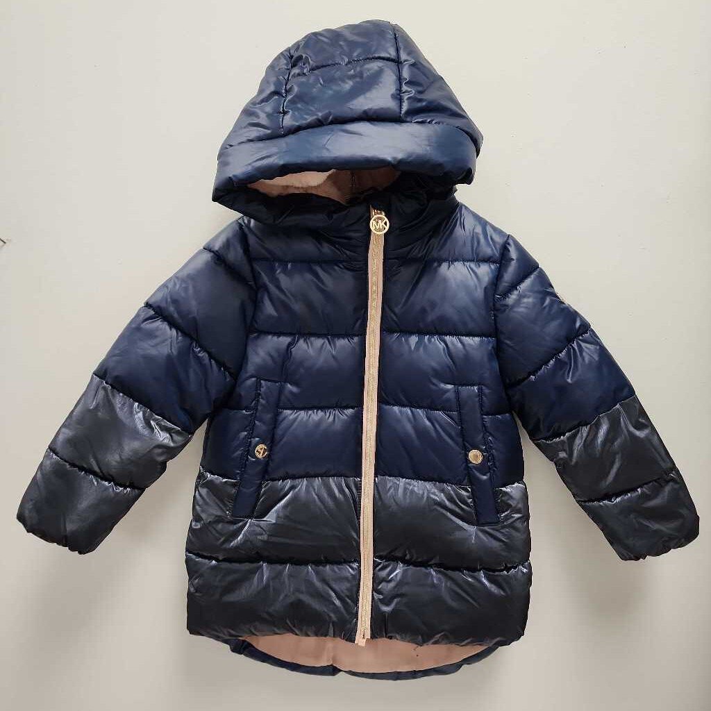 4T: Michael Kors Puffer Coat w/ Faux Fur Lined Hood