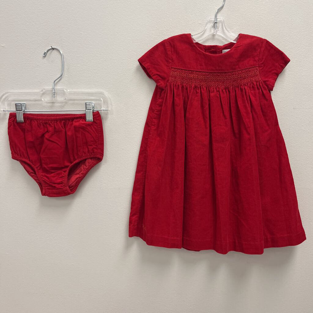 24M: Ralph Lauren Red Corduroy Dress + Diaper Cover