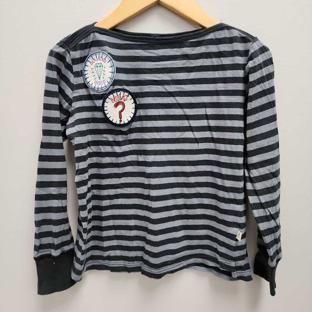 6: Stella McCartney Kids Grey Striped Patch Long Sleeve