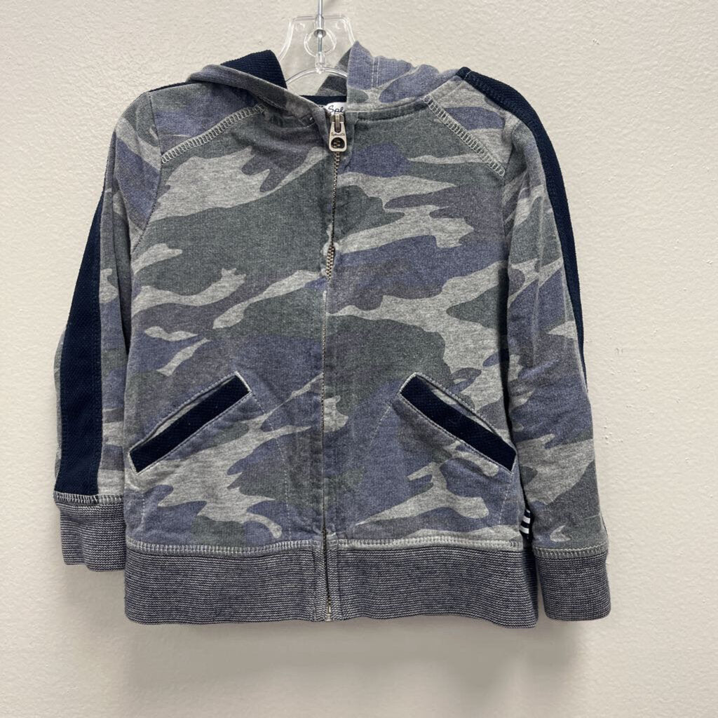 2T: Splendid Grey/Navy Camo Zip Up Hoodie