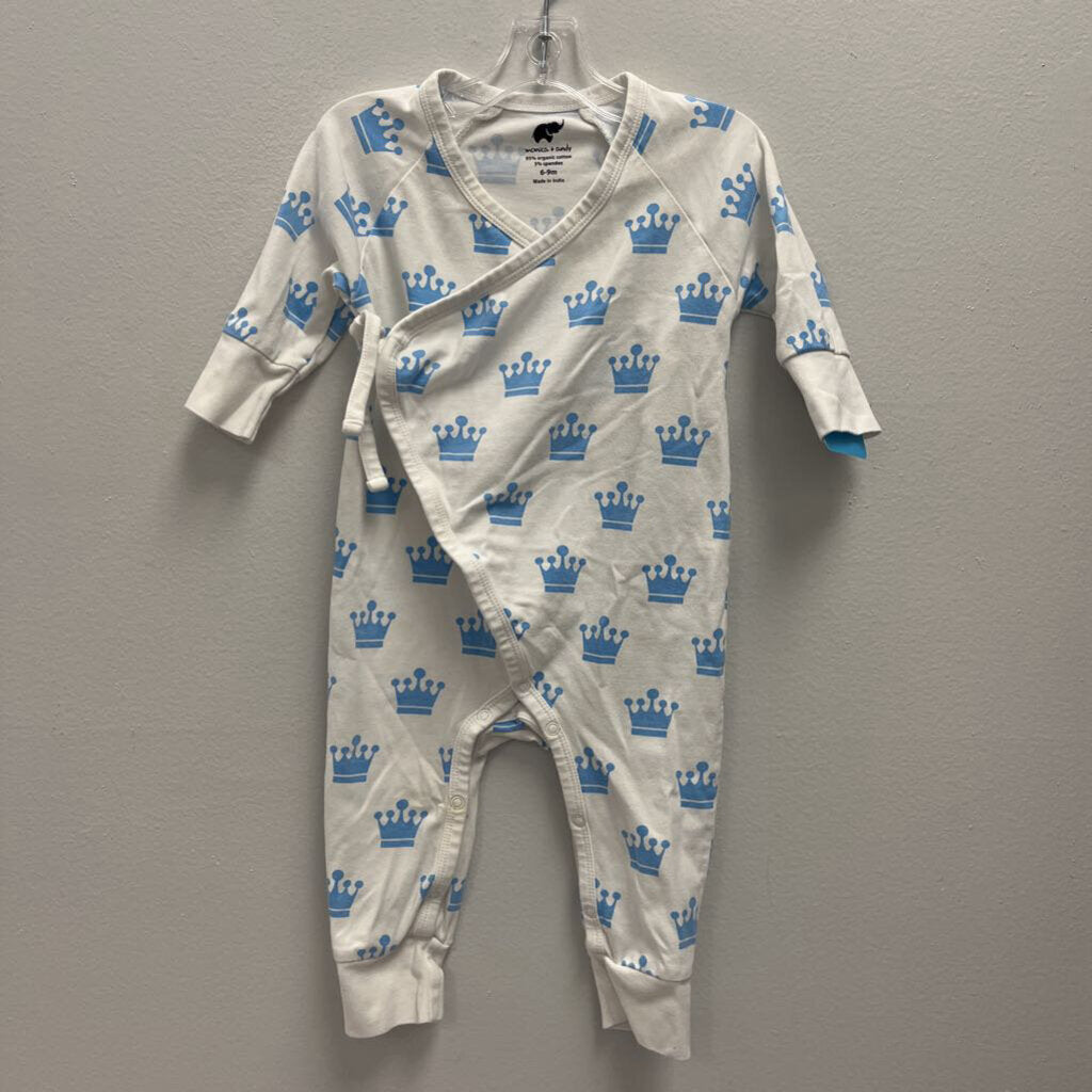 6-9M: Monica + Andy Crown Print Wrap Coverall