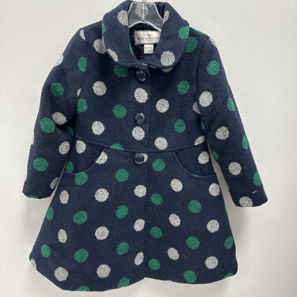 4: American Widgeon Polka Dot Faux Fur Lined Peacoat