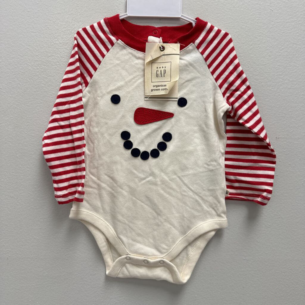 6-12M: Baby Gap Snowman Applique Bodysuit NWT