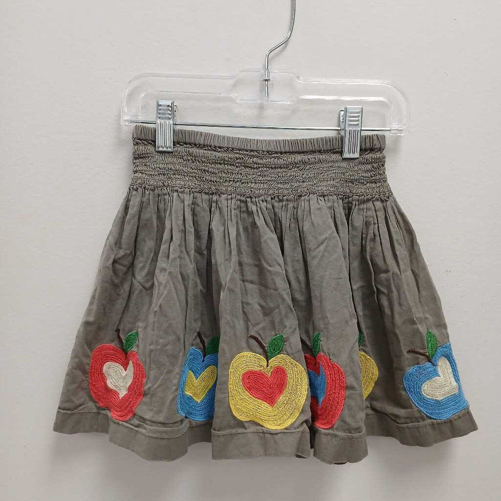 4-5: Mini Boden apple embroidered lined skirt