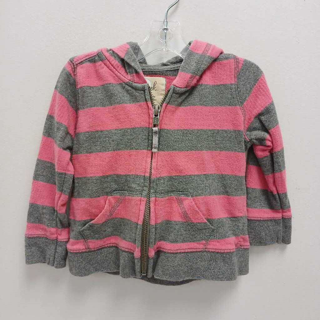 6-12M: Peek Striped Hooded Zip Up Sweatshirt