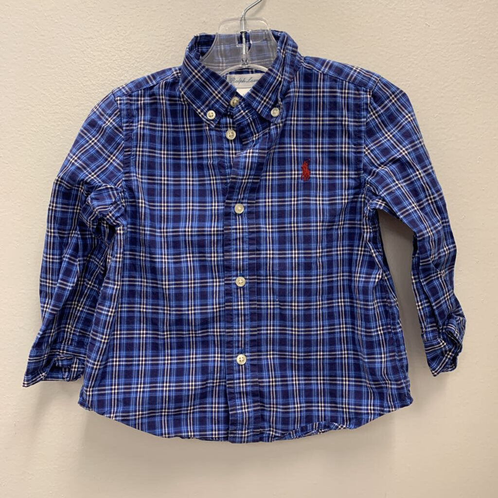 24M: Ralph Lauren Plaid Collared Shirt